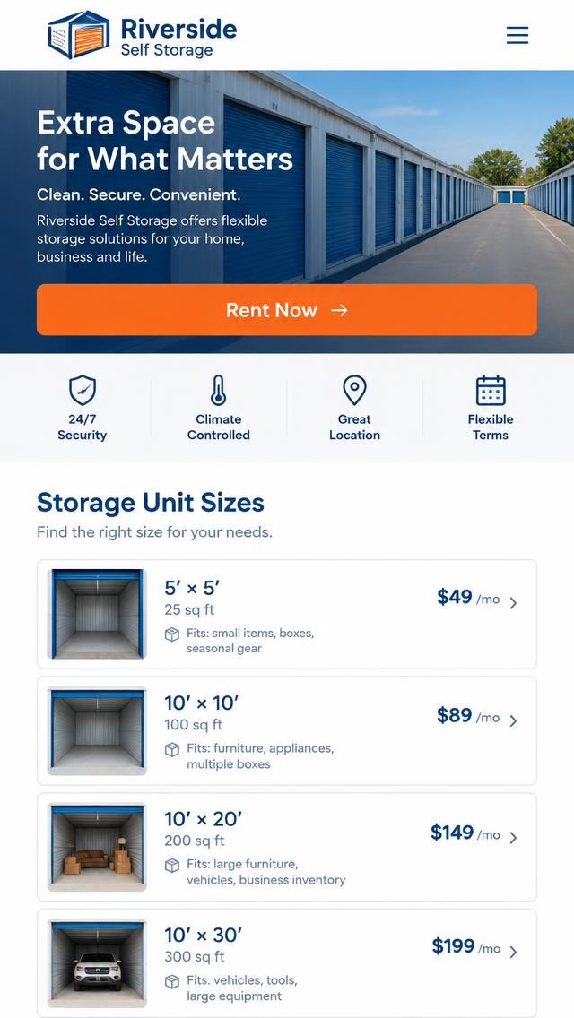 Riverside Self Storage Home